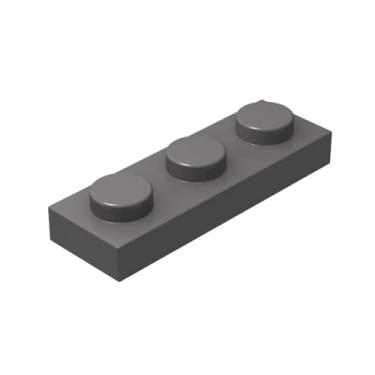 Imagem de Classic Grey Plates Bulk, Dark Gray Plate 1x3, Building Plates Flat 100 Piece, Compatible with Lego Parts and Pieces: 1x3 Gray Plates(Color: Dark Gray)