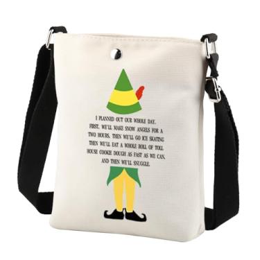 Imagem de Bolsa transversal de Natal Presentes de Natal I Planned Out Our Whole Day Christmas Movie Gifts Inspired Merchandise Sling Bag, Preto