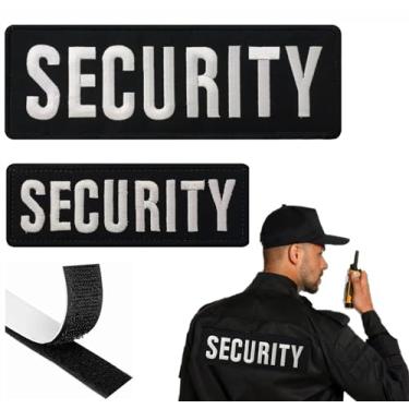 Imagem de DAMORR | Patch de segurança bordado | Remendos de segurança para colete jaqueta e camisa | Patch da polícia de segurança para equipamentos de guarda de segurança | Gancho e laço para colete de segurança, chapéu | Patch de cão de segurança