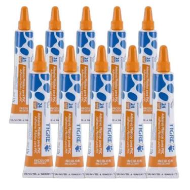 Imagem de Kit 10 Cola para Cano Adesivo Plástico Tigre 17g Pvc Incolor