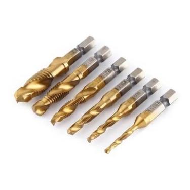 Imagem de Kit Com 6 Brocas Para Abrir Rosca Macho M3 M4 M5 M6 M8 M10 - S.G Style