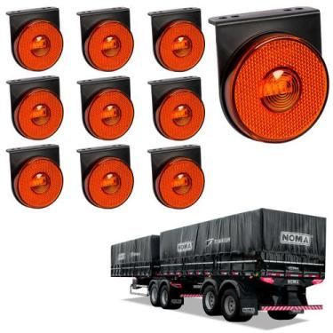 Imagem de 10 Lanterna Lateral Noma LED Âmbar 85mm c/ Suporte - Fio - DW Componen