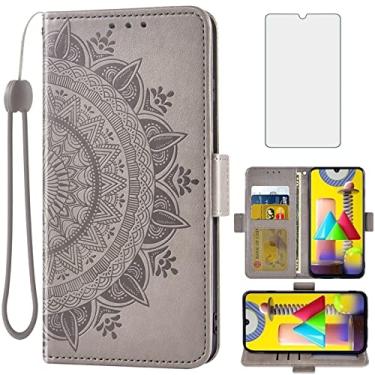 Imagem de Asuwish Compatível com Samsung Galaxy M31/M21s/F41 capa carteira de vidro temperado protetor de tela suporte para cartão de crédito bolsa flip alça de pulso suporte capa de celular para Gaxaly 31M