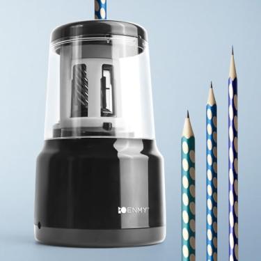 Imagem de ENMY Apontador de lápis elétrico, lâmina helicoidal resistente, operado por USB/bateria para lápis de cor nº 2 e lápis de cor na escola/escritório/casa