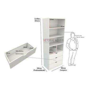 Imagem de Armário Misto Colmeia Arara M23 Roupeiro Closet Loja Mdp - VETORIAL MÓ