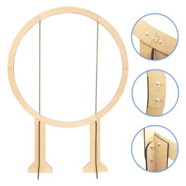 Imagem de Painel de Festa Redondo Suporte Arco Bexigas Mdf Desmontável 1,50 x 2,