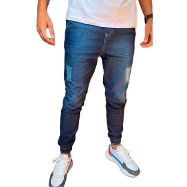 Imagem de Calças Jogger Jeans Camuflada Masculina Com Punho Elástico - MTG, M, J