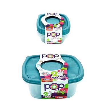 Imagem de Kit 6 pote com tampa freezer geladeira vasilha marmita frutas comida f