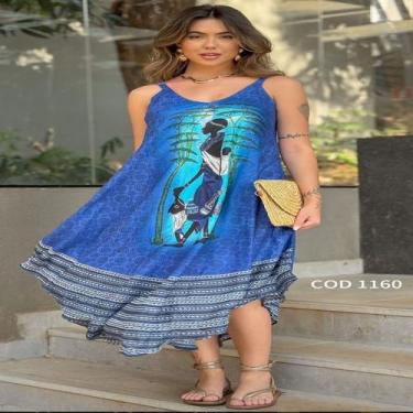 Imagem de Vestido Trapézio Indiano Alça com Bolso Soltinho L55 - Deeyaa Indiana,