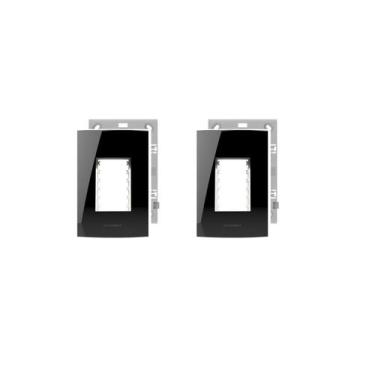 Imagem de KIT 2 Placa 4x2 3 Módulo Black Piano Alumbra Inova Pro Class