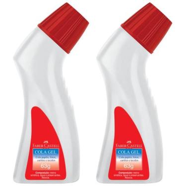 Imagem de Cola Escolar Gel Transparente Frasco Ergonomico Tecido Papel - Faber-C