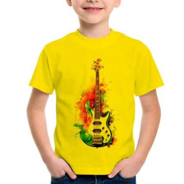Imagem de Camiseta Infantil Contra Baixo Watercolor - Foca na Moda, Amarelo, 12