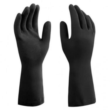 Imagem de Par de Luva Latex Para Uso Geral Antiderrapante Preta Tam G - Mucambo