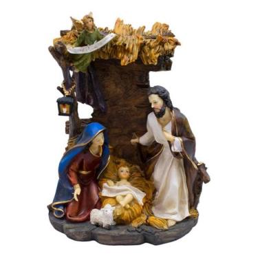 Imagem de Presépio Sagrada Família Imagem Religiosa Em Resina 22,5 Cm - Taimes