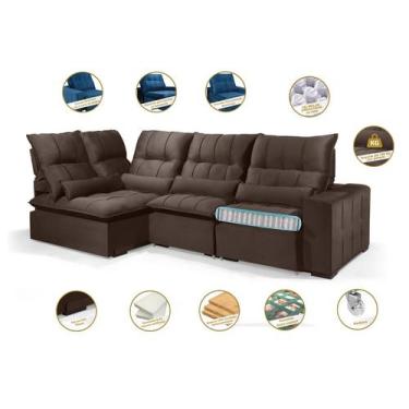 Imagem de Sofá Retrátil Reclinável ELLOA DE CANTO COM CHAISE 3.45 x 1.80m ESTILO