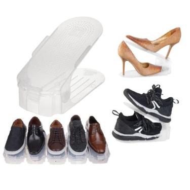 Imagem de Kit 20 Organizadores de Sapato Transparente com Regulagem de Altura - 