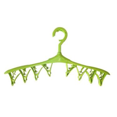 Imagem de 5 Cabides Organizador Roupa Adulto Colorido C/ 8 Pregadores - FX