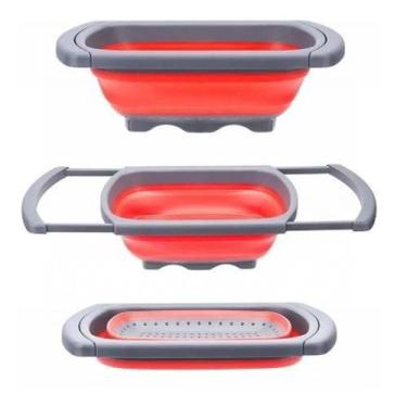 Imagem de Escorredor Retratil com Alça Silicone e Plastico Utensilios - Unyhome