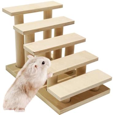 Imagem de La La Pet Escada de escalada para hamster, escada de madeira, para treinamento, gaiola de brinquedo para camundongos, porquinhos-da-índia e animais de estimação pequenos