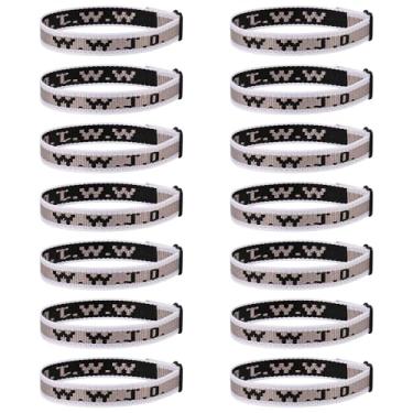 Imagem de 14 pulseiras cristãs WWJD para mulheres e homens, pulseiras WWJD em massa presentes cristãos Jesus pulseiras ajustáveis - What Would Jesus Do, Fibra de poliéster, Sem Pedra Preciosa