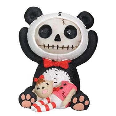 Imagem de SUMMIT COLLECTION Furrybones Pandie Fantasia de esqueleto de urso panda inocente com boneca de apelido