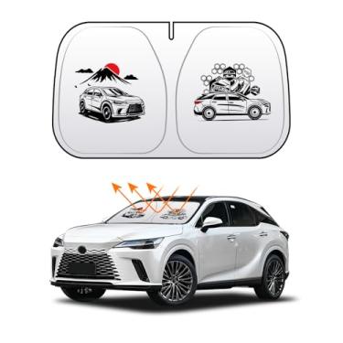 Imagem de Para-brisa dianteiro para-sol ajuste personalizado compatível com RX350 RX350h RX450h RX500h 23-presente para-sol refletor de raios UV dobrável protetor de viseira de sol acessórios capa de proteção