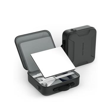 Imagem de Capa rígida compatível com Starlink Mini para proteção, estojo de transporte de viagem com seções internas personalizadas para suporte, adaptador de alimentação, adaptador de tubo, cabos pretos