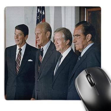 Imagem de 3dRose Mouse pad Ex-Presidentes Ronald Reagan Gerald Ford Jimmy Carter e Richard Nixon (mp_130873_1)