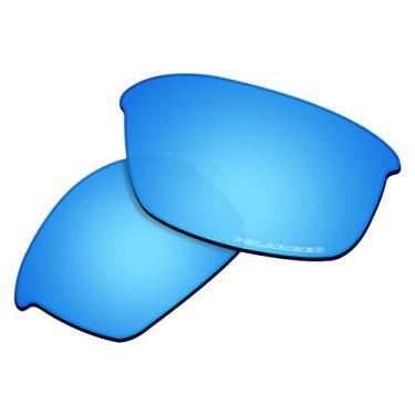 Imagem de Highprecisionoptics Novas lentes de substituição UV400 de espessura de 1,8 mm para óculos de sol Oakley Flak Jacket, azul gelo - lentes polarizadas aprimoradas, tamanho único
