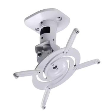 Imagem de Suporte de parede para projetor, suporte universal de teto ajustável, suporte de liga de alumínio, suporte giratório universal, equipamento eletrônico para projeção (branco)
