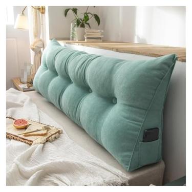 Imagem de CFLNYC Triangle Reading Pillow Wedge Headboard Pillow Sleeping Backrest Pillow Bed Cushion with Removable Linen Cover(Peacock Blue,150x50x25cm)