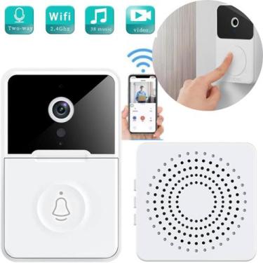 Imagem de Campainha Residencial Wifi Branco Externa Tempo Real Premium Vivo Port