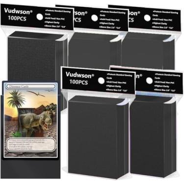 Imagem de Capas para cartões colecionáveis de 500 quilates capas para cartões MTG, protetor de cartão esportivo para photocard (preto 500 ct)