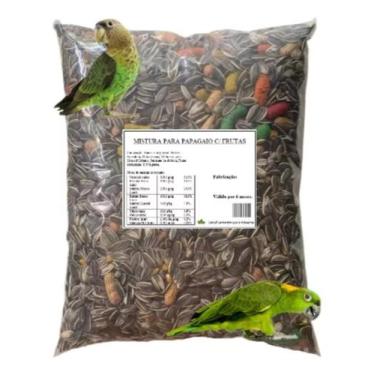 Imagem de Ração Mistura Nutriçãopara Papagaio Com Frutas 5KG Pássaros - RAÇAO