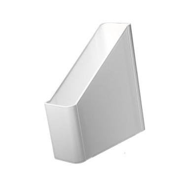 Imagem de YWJLQH Suporte de revista, organizador de livro de papelão, material de escritório, escaninho de livro, suporte de arquivo, organizador de mesa para, Branco