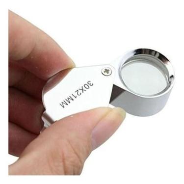 Imagem de Mini Lupa De 30x 21mm Inox Relojoeiro Joalheiro Gota De Mão - Genérica