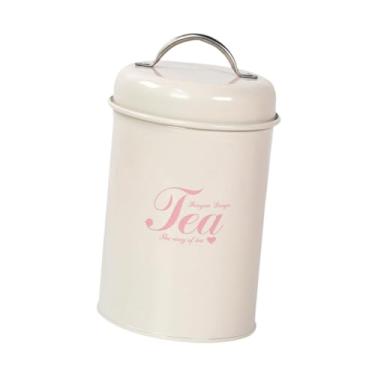 Imagem de ＫＬＫＣＭＳ Lata de biscoito de café Tinta, nozes de arroz Jar de armazenamento de alimentos de farinha, recipiente de açúcar para café para sala de estar Cafe, Chá Branco