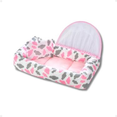 Imagem de Ninho Redutor Para Bebê Com Mosquiteiro Versátil Portátil (Gota Rosa)