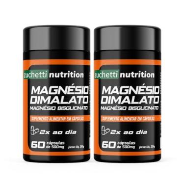 Imagem de Kit 2 Potes Magnesio Dimalato Bisglicinato 120 Cápsulas 500mg zuchetti nutrition capsula