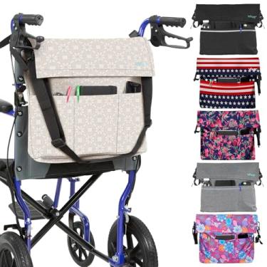 Imagem de Vive Bolsa para cadeira de rodas XL - impermeável, resistente a arranhões, costura dupla, acessório lavável à máquina para adultos, idosos, 15 cores - Mochila de armazenamento para pendurar na parte
