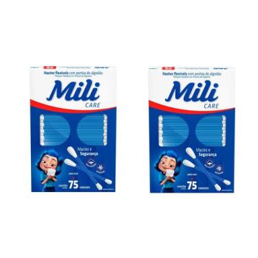 Imagem de Kit 2 Hastes Flexíveis Mili Care 75 Unidades - Mili