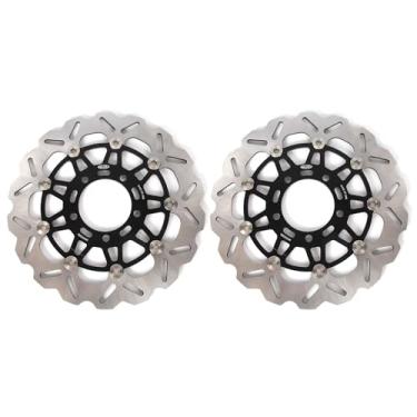 Imagem de 1 par de discos de freio dianteiros flutuantes compatíveis com Kawasaki VN650 Vulcan S 2016-2023, Z750 Z750R 2007-2012, Ninja 1000 ZX1000 2011-2013 ABS 12-19, Ninja 1000SX 2020-2020-2013 23,