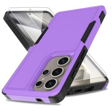 Imagem de Capa para Samsung Galaxy S25 Ultra, [teste de queda de grau militar] com protetor de tela, capa protetora de camada dupla para celular resistente, antiderrapante, à prova de choque, capa robusta para