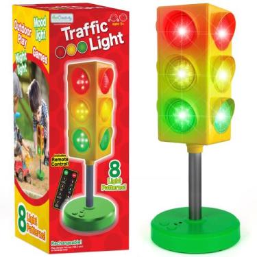 Imagem de Abajur Infantil ArtCreativity - Sinal de Trânsito com Controle Remoto