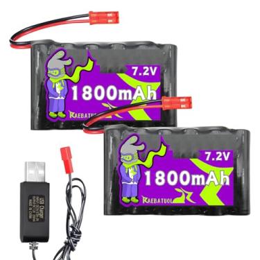 Imagem de Bateria recarregável de Ni-Cd de 7,2 V 1800 mAh com plugue JST (vermelho), adequada para a nova versão TR-211 TR-212 TR-215 550 15 canais RC escavadeira 550 com carregador (6*AA)