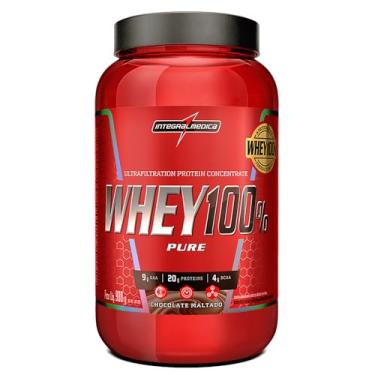 Imagem de Integralmédica - Whey Protein Concentrado Chocolate Maltado 100% Pure - 21g de Proteína por Scoop, Suplementação Alimentar Pós-Treino, Fórmula Enriquecida com BCAAs - Pote 900g