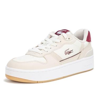 Imagem de Lacoste Tênis feminino T-Clip Plat, branco/chiclete, 40