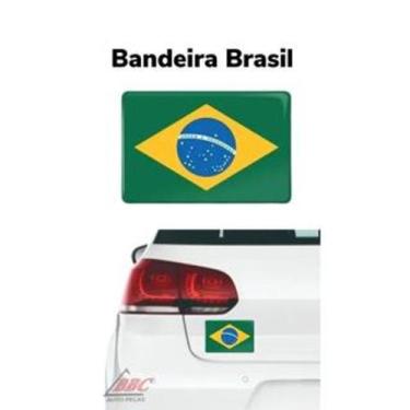 Imagem de Adesivo Resinado de Bandeira para Carro Moto  - 8x5 cm - Brasil - Alem