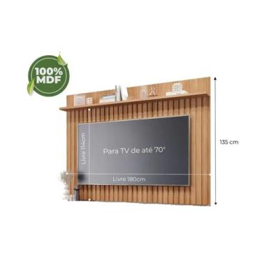 Imagem de Painel Ripado Pra Tv Ate 70" Polegadas Permobili Trend MDF com pratele