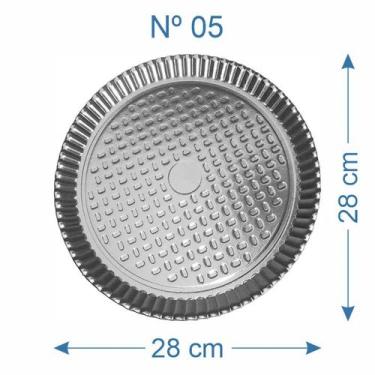 Imagem de 3 Prato de Bolo Salgado Laminado Prateado Nº5 - AAZ